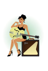 On Guitar - Pin Up - Unframed